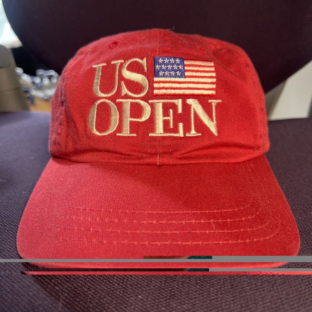 Vintage US Open Hat Strapback (Fits Small) Imperial Red 100th Pebble Beach 2000